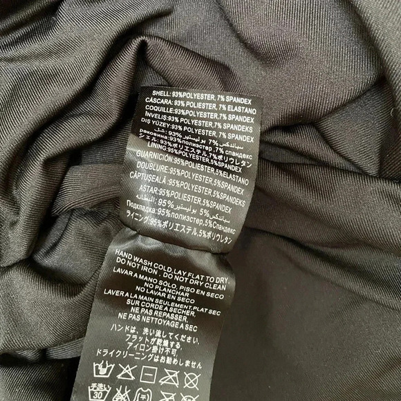 BEBE - Black Textured Cut Out Back Ruching One Shoulder Dress - Picture 9 of 9